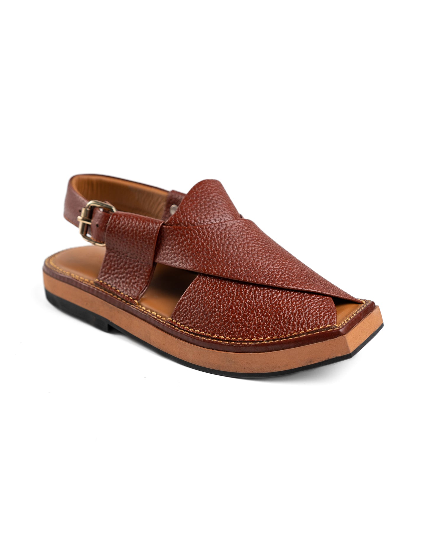 Heel Dotted Burgundy Kaptaan Chappal – Crafted from premium Pakistani leather