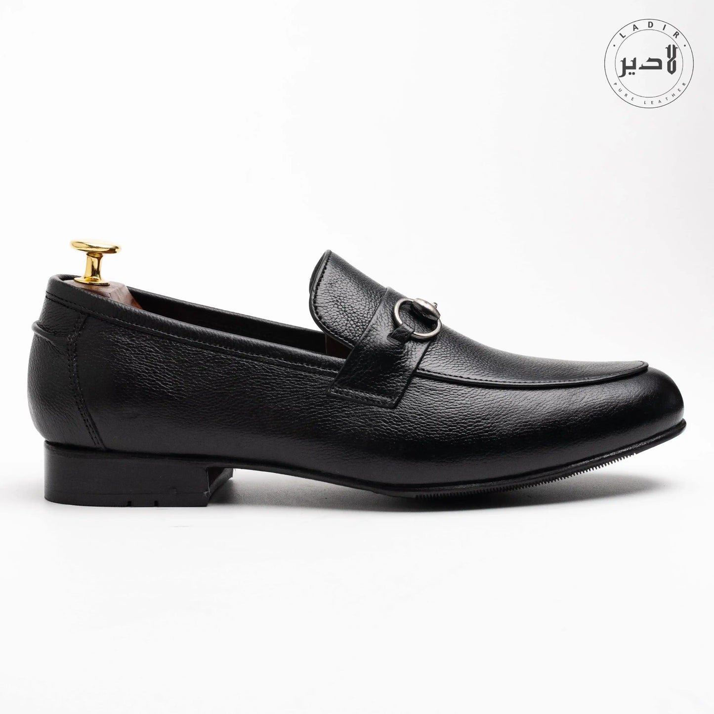 Side angle of MOCA BLACK formal leather shoes for men, showcasing their sophisticated style and premium craftsmanship.
